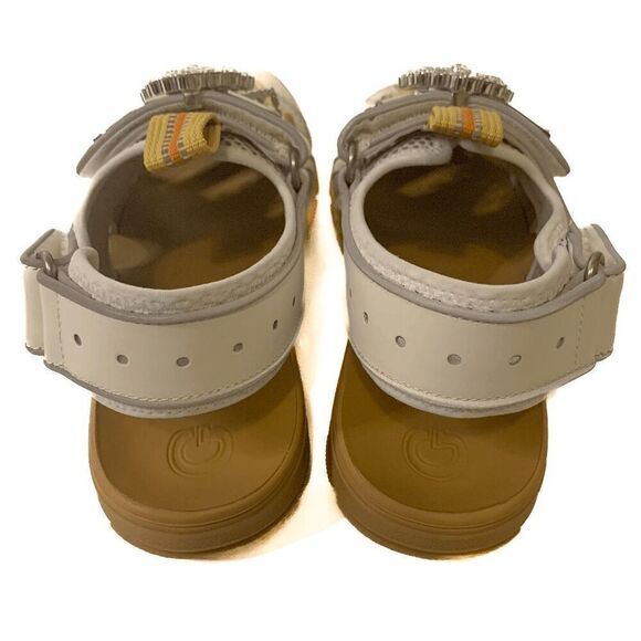 Gucci Fabric Mesh Tinsel Platform Embellished Dad Sandal EU 37 US 7 Velcro Strap - Picture 8 of 12